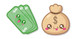 Курсор Kawaii Money Bag and Cash