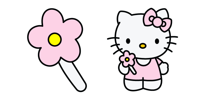 Hello Kitty and Pink Flower курсор