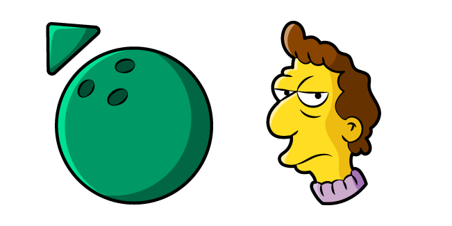 The Simpsons Jacques and Green Bowling Ball Cursor