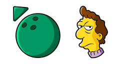 The Simpsons Jacques and Green Bowling Ball Cursor