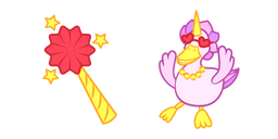 Cute Duck Unicorn Love to Party Cursor