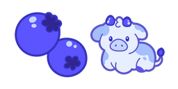 Kawaii Blueberry Cow and Blueberries Cursor