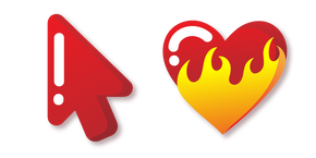 Minimal Gradient Red Heart In Flames Curseur