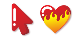 Minimal Gradient Red Heart In Flames Curseur