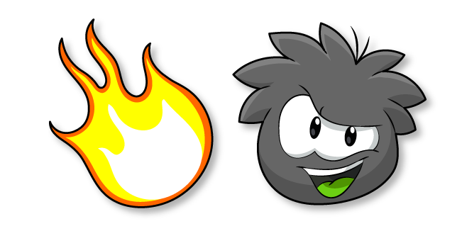 Club Penguin Black Puffle and Fire курсор