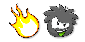 Club Penguin Black Puffle and Fire Curseur