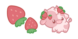 Kawaii Strawberry Cow and Strawberries Cursor