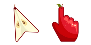 Red Apple and Slice Curseur