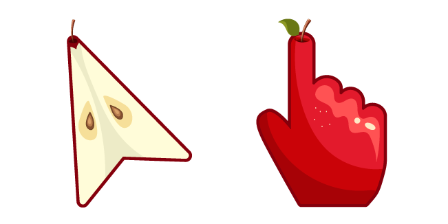 Red Apple and Slice Cursor