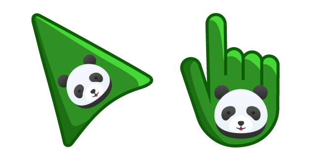 Panda on Bamboo Green Background курсор