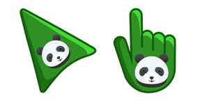 Panda on Bamboo Green Background Curseur