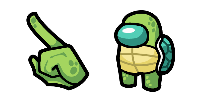 Among Us Green Turtle Character Cursor