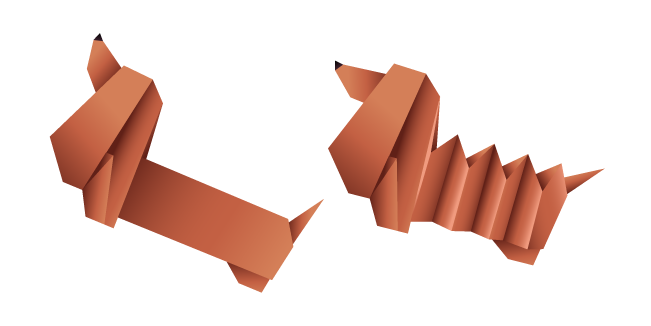 Origami Dachshund Dog Cursor
