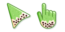 Bubble Tea on Green Background Cursor