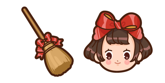 Kawaii Kiki's Delivery Service Kiki and Broomstick Cursor