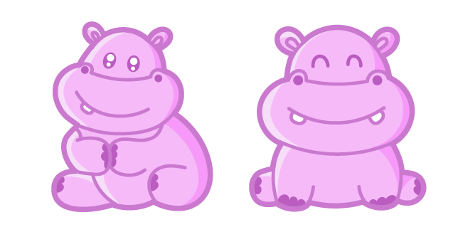 Kawaii Pink Hippopotamus Cursor