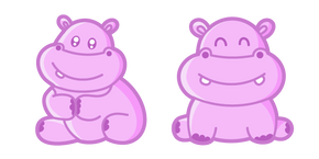 Kawaii Pink Hippopotamus Curseur