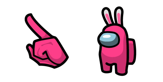 Among Us Pink Rabbit Character Cursor