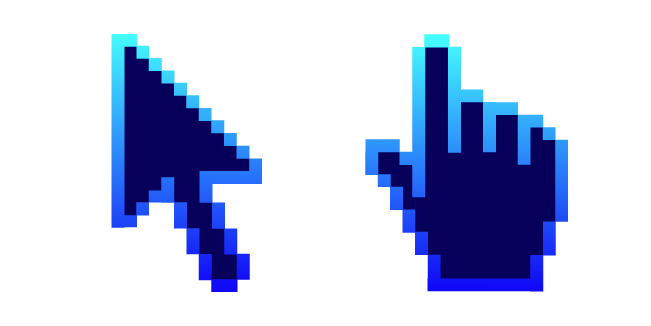 Dark and Glowing Blue Pixel Cursor