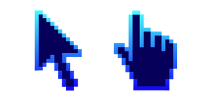 Dark and Glowing Blue Pixel Cursor