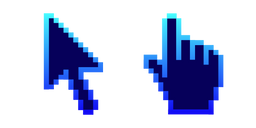 Dark and Glowing Blue Pixel Cursor