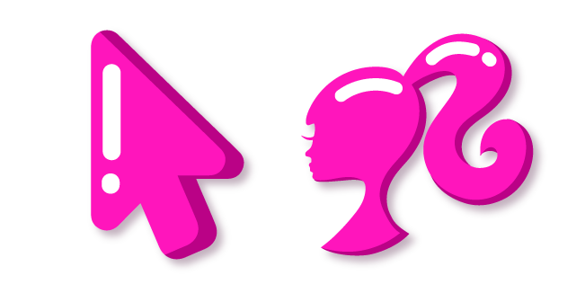 Minimal Pink Barbie Logo Cursor