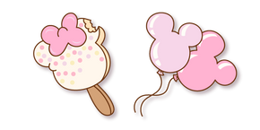 Mickey Mouse Shaped Balloons and Ice Cream cursor