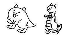 The Battle Cats Lizard Cat and Dragon Cat Cursor