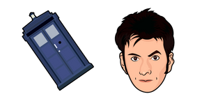 Doctor Who David Tennant and Police Box cursor