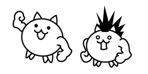 The Battle Cats Li'l Macho and Li'l Mohawk Cat cursor