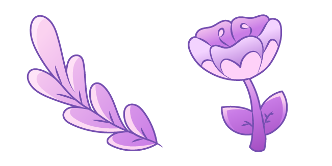 Purple Leaf and Flower Cursor