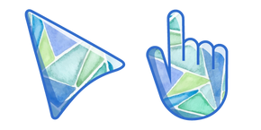 Watercolor Blue and Green Triangles cursor
