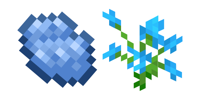 Minecraft Light Blue Dye and Blue Orchid Cursor