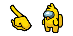 Among Us Yellow Character Chicken Cursor