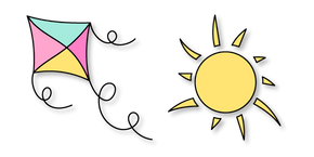 VSCO Girl Kite and Sun Curseur