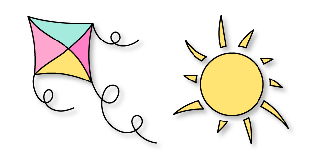 VSCO Girl Kite and Sun Cursor