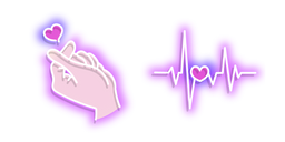 Neon Love Hand and Heart Beats Cursor