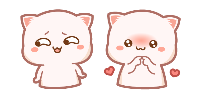 Cute Mochi Mochi Peach Cat Shy курсор