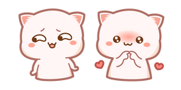 Cute Mochi Mochi Peach Cat Shy Cursor