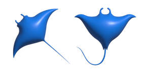 Simple 3D Batomorphi Ray Blue Cursor