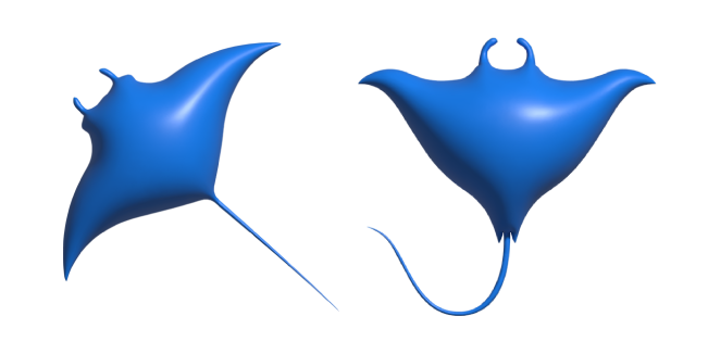 Simple 3D Batomorphi Ray Blue Cursor