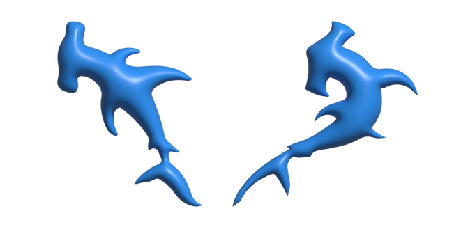 Simple 3D Hammerhead Shark Blue Cursor