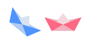 Origami Blue and Pink Boats Curseur