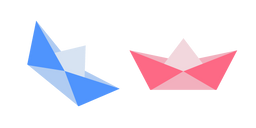 Origami Blue and Pink Boats Cursor