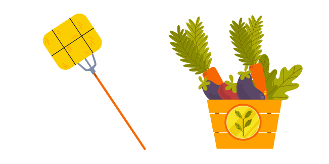 Farmer Box of Vegetables and Hay Cursor