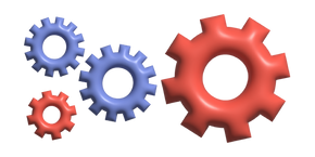 Курсор Simple 3D Gears in Orange and Blue
