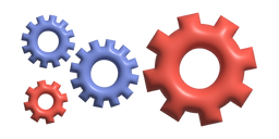 Simple 3D Gears in Orange and Blue Cursor