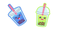 Kawaii Blue and Green Bubble Tea Cursor