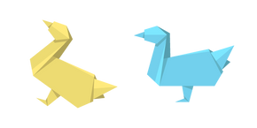 Origami Yellow and Blue Goose Curseur