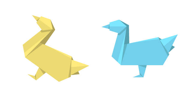 Origami Yellow and Blue Goose cursor – Custom Cursor